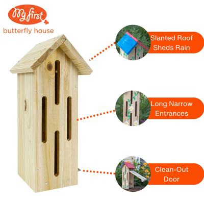 Show full view: Natures Way Bird Products My First Butterfly Bird House, Brown slide 3 of 6