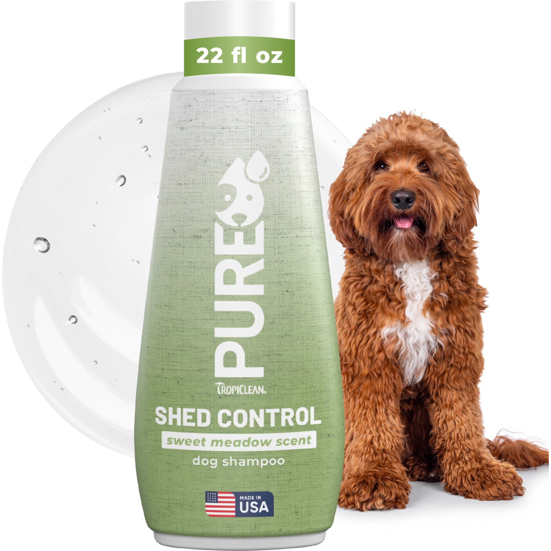 TropiClean Pure Sweet Meadow Shed Control Dog & Cat Shampoo, 22-fl oz
