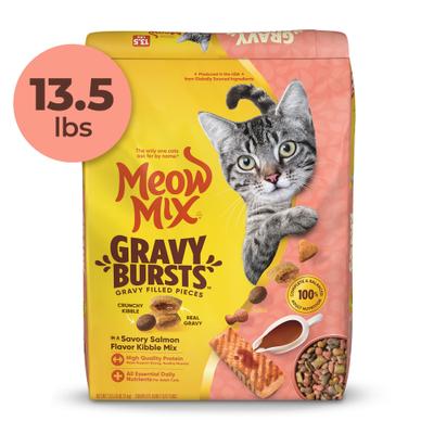 Show full view: Meow Mix Gravy Burst Salmon Dry Cat Food, 13.5-lb bag slide 3 of 10