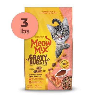 Show full view: Meow Mix Gravy Burst Salmon Dry Cat Food, 3-lb bag slide 3 of 10