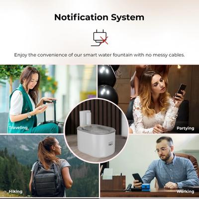 Show full view: Penthouse Paws Smart Wireless Stainless Steel Dog & Cat Water Fountain, White, 118-oz slide 9 of 12