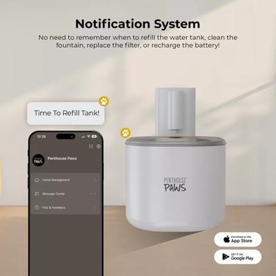 Show full view: Penthouse Paws Smart Wireless Stainless Steel Dog & Cat Water Fountain, White, 118-oz slide 5 of 12