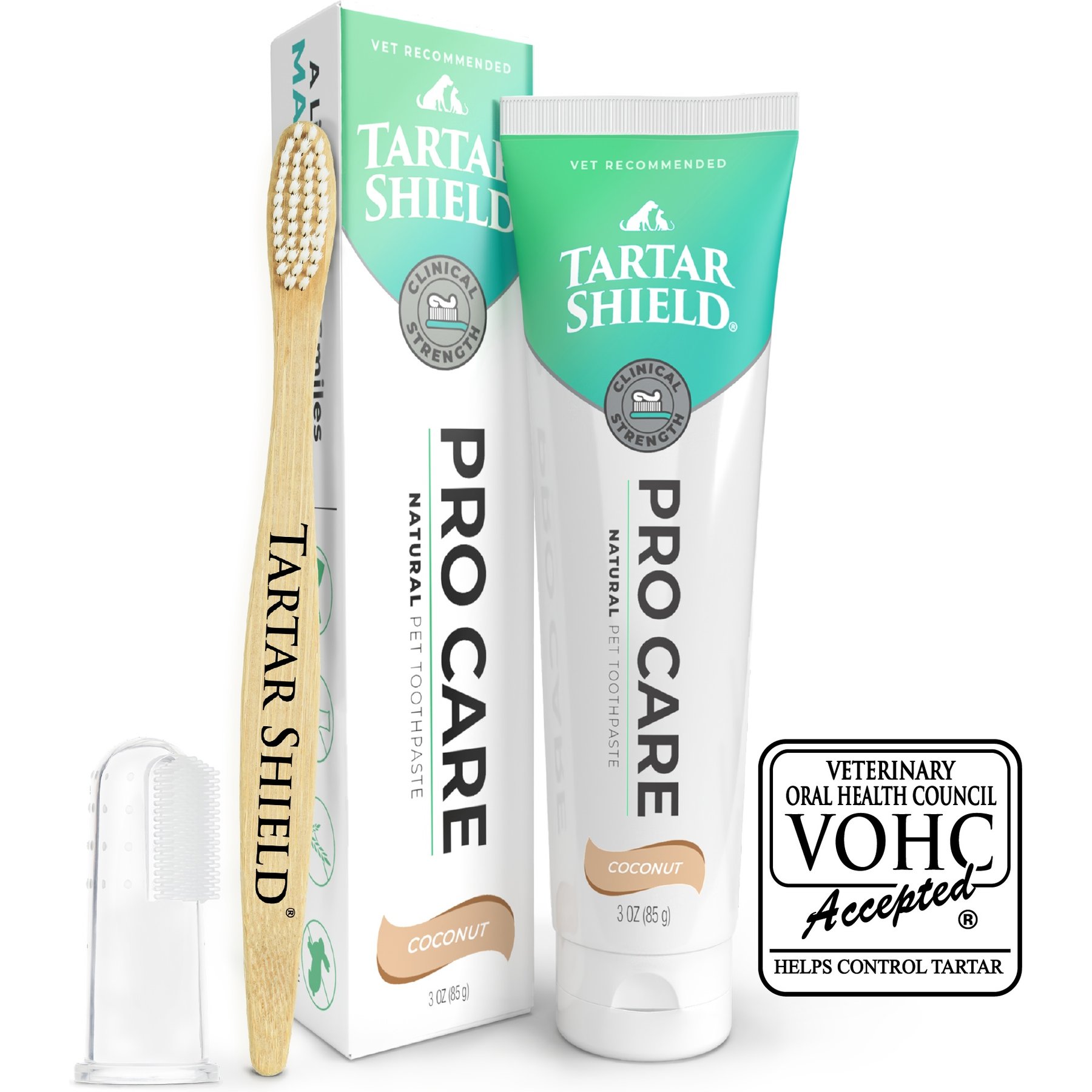 Tartar Shield Pro Care Enzymatic Coconut Flavor Dog & Cat Dental Kit, 3 -oz tube