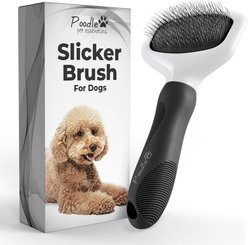 POODLIE Pet Slicker Brush for Dogs & Cats, Black