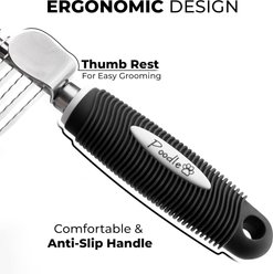 POODLIE Poodle Dematting Fur Rake Dog & Cat Comb Brush, Black slide 2 of 6