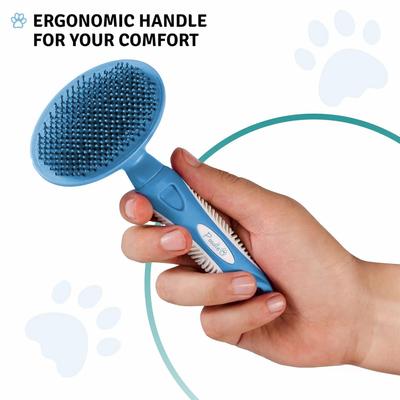 Show full view: POODLIE Round Bristle Brush for Dogs & Cats, Blue slide 8 of 10