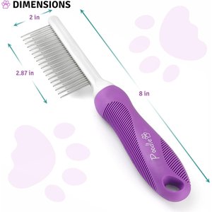 POODLIE Poodle Pet Detangling Dog & Cat Comb, Purple