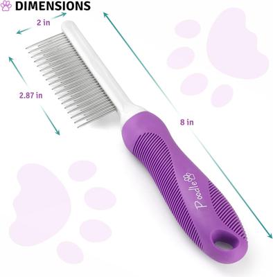 Show full view: POODLIE Poodle Pet Detangling Dog & Cat Comb, Purple slide 6 of 10