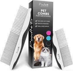 POODLIE Poodle Pet Dog Combs, 2 count, Black