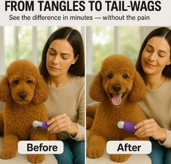 POODLIE Poodle Dematting Fur Rake Dog & Cat Comb Brush, Purple slide 2 of 8