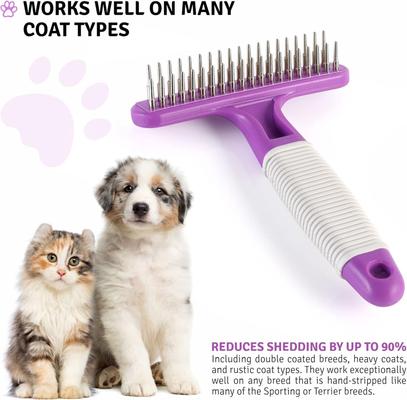 Show full view: POODLIE Poodle Pet Dog Grooming Rake, Purple slide 8 of 9