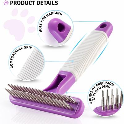 Show full view: POODLIE Poodle Pet Dog Grooming Rake, Purple slide 3 of 9