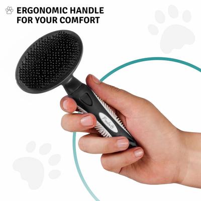 Show full view: POODLIE Round Bristle Brush for Dogs & Cats, Black slide 8 of 10