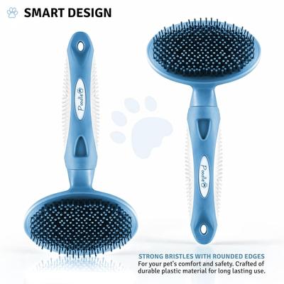 Show full view: POODLIE Round Bristle Brush for Dogs & Cats, Blue slide 7 of 10