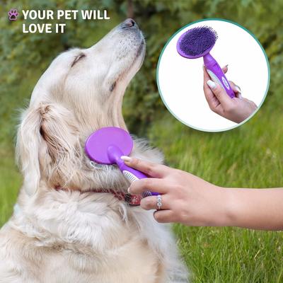 Show full view: POODLIE Round Bristle Brush for Dogs & Cats, Purple slide 9 of 10