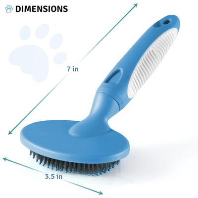 Show full view: POODLIE Round Bristle Brush for Dogs & Cats, Blue slide 2 of 10