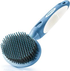 POODLIE Round Bristle Brush for Dogs & Cats, Blue
