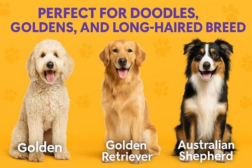 Show full view: POODLIE Round Bristle Brush for Dogs & Cats, Purple slide 6 of 10