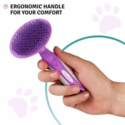 Show full view: POODLIE Round Bristle Brush for Dogs & Cats, Purple slide 8 of 10