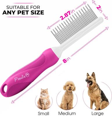 Show full view: POODLIE Poodle Pet Detangling Dog & Cat Comb, Pink slide 3 of 8