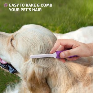 POODLIE Poodle Pet Detangling Dog & Cat Comb, Purple
