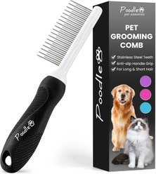 POODLIE Poodle Pet Detangling Dog & Cat Comb, Black