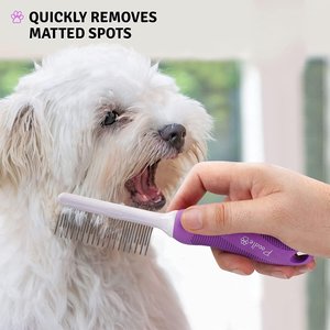 POODLIE Poodle Pet Detangling Dog & Cat Comb, Purple