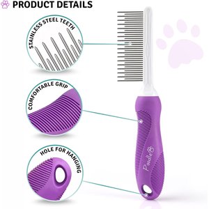 POODLIE Poodle Pet Detangling Dog & Cat Comb, Purple
