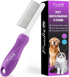POODLIE Poodle Pet Detangling Dog & Cat Comb, Purple slide 1 of 9