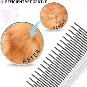 POODLIE Poodle Pet Detangling Dog & Cat Comb, Purple