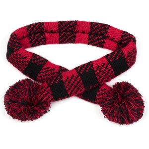 The Worthy Dog Buffalo Dog Scarf, Black/Red, Medium