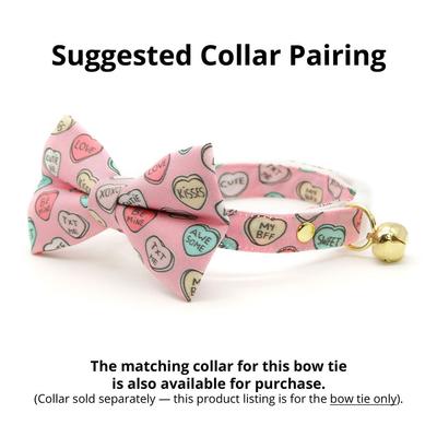 Show full view: Made By Cleo Conversation Hearts Cat Bow Tie, Pink slide 5 of 5