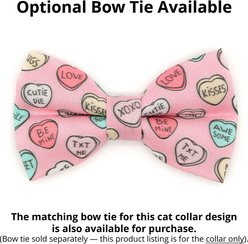 Made By Cleo Conversation Hearts Cat Collar, Pink, 8 to 13-in neck, 1/2-in wide slide 2 of 5