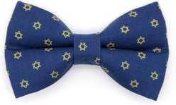 Made By Cleo Star of David Cat Bow Tie, Gold & Blue