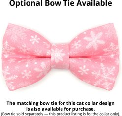 Made By Cleo Snowflakes Cat Collar, Sugar Pink, 8 to 13-in neck, 1/2-in wide slide 2 of 4