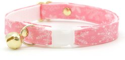 Made By Cleo Snowflakes Cat Collar, Sugar Pink, 8 to 13-in neck, 1/2-in wide