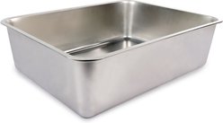 allforpaws Go Fresh Stainless Steel Base Cat Litter Box, 23.4 x 15.6 x 5.9-in