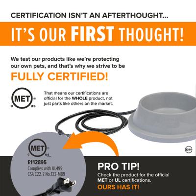 Show full view: K&H Pet Products Thermal-Bowl Outdoor Heated Cat & Dog Water Bowl, Slate Gray, 32-oz slide 6 of 15