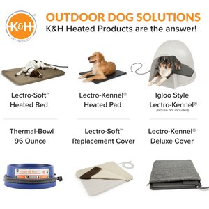 K&H Pet Products Thermal-Bowl Outdoor Heated Cat & Dog Water Bowl, Blue, 96-oz