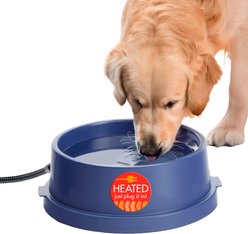 K&H Pet Products Thermal-Bowl Outdoor Heated Cat & Dog Water Bowl, Blue, 96-oz slide 1 of 9