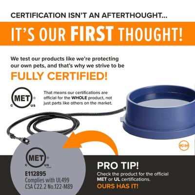 Show full view: K&H Pet Products Thermal-Bowl Outdoor Heated Cat & Dog Water Bowl, Blue, 96-oz slide 6 of 15