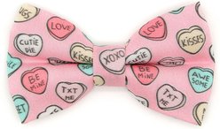 Made By Cleo Conversation Hearts Cat Bow Tie, Pink