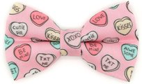 Made By Cleo Conversation Hearts Cat Bow Tie, Pink
