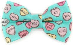 Made By Cleo Conversation Hearts Cat Bow Tie, Mint