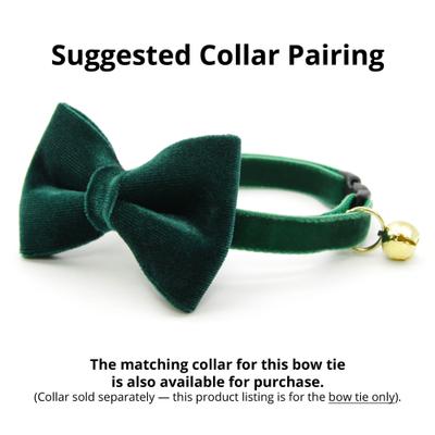 Show full view: Made By Cleo Velvet Cat Bow Tie, Hunter Green slide 3 of 3