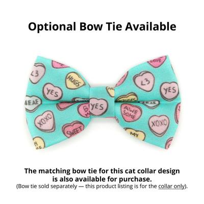 Show full view: Made By Cleo Conversation Hearts Cat Collar, Mint, 8 to 13-in neck, 1/2-in wide slide 4 of 6