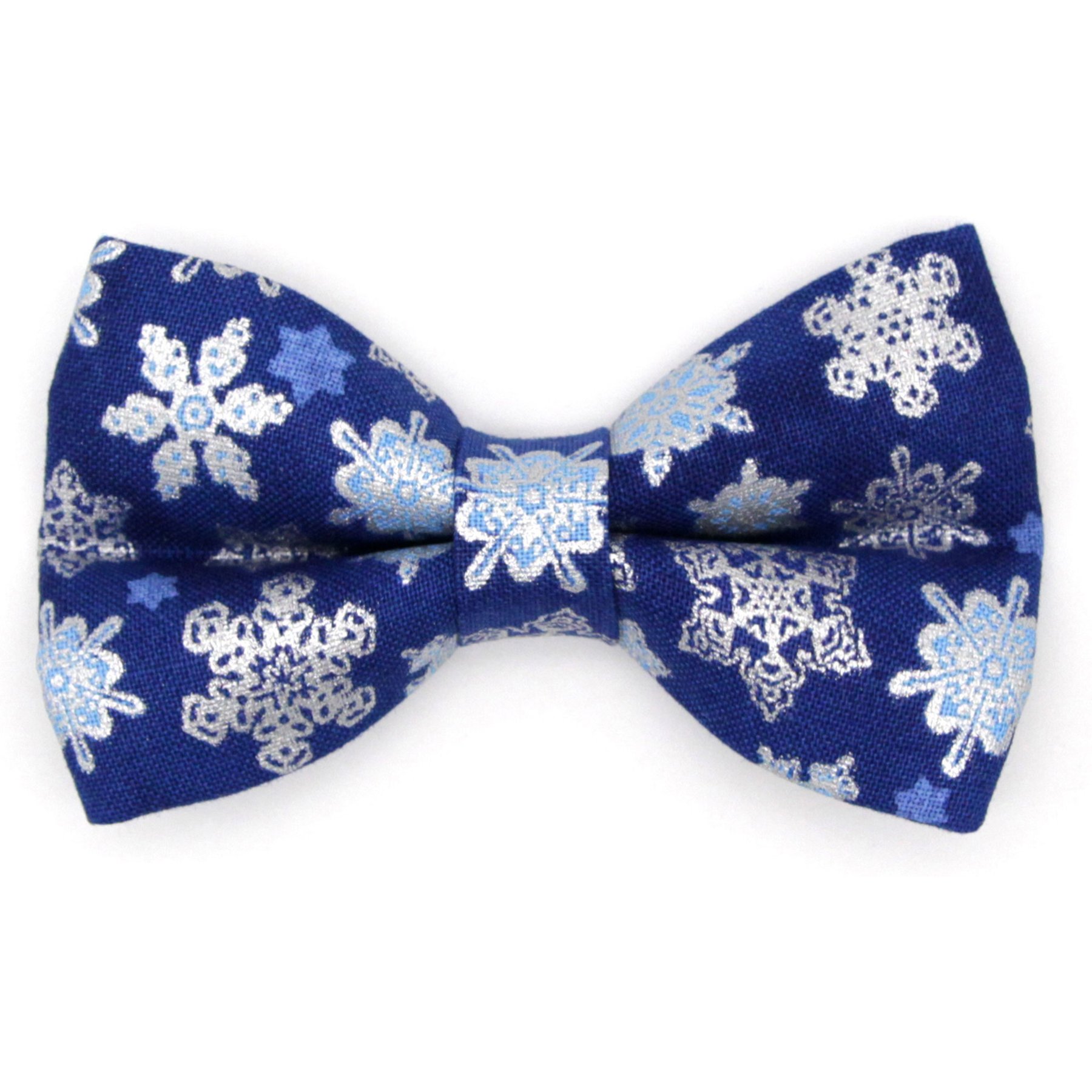 Made By Cleo Shimmering Snowflakes Cat Bow Tie