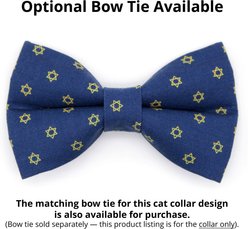 Made By Cleo Star of David Cat Collar, Gold & Blue, 8 to 13-in neck, 1/2-in wide slide 2 of 3