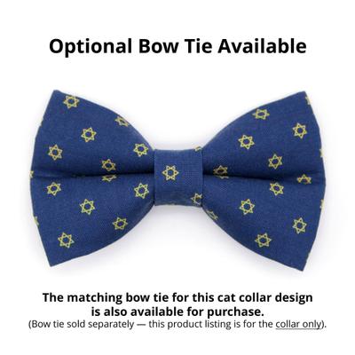 Show full view: Made By Cleo Star of David Cat Collar, Gold & Blue, 8 to 13-in neck, 1/2-in wide slide 3 of 3