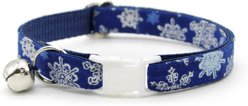 Made By Cleo Shimmering Snowflakes Cat Collar, 8 to 13-in neck, 1/2-in wide slide 1 of 3